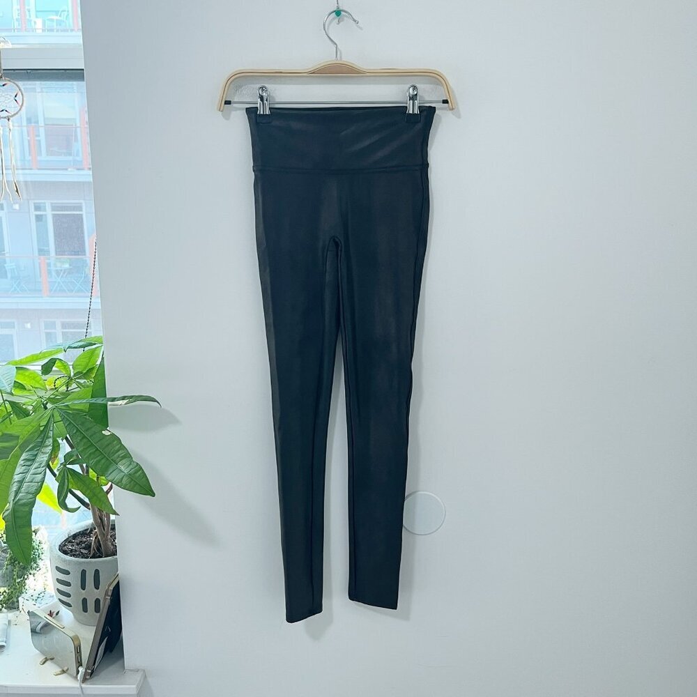 Spanx Black Faux Leather Leggings Size XS